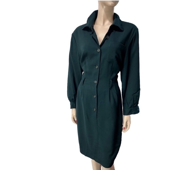 STUDIO 121 button half front long sleeve green 14 - Picture 1 of 16